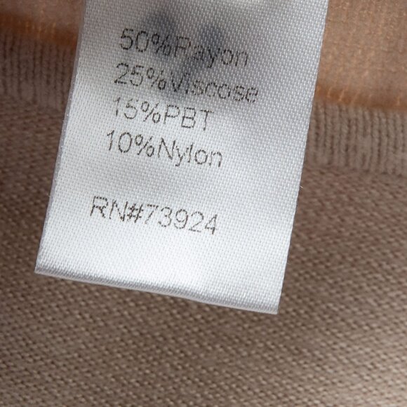 Ming Wang Poncho Tunic Pullover Top Knit Short Sleeve Beige Size Small / Medium - Picture 5 of 7